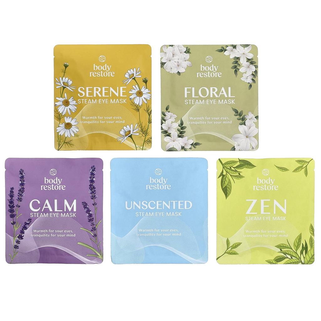 Body Restore Steam Eye Mask, Variety Pack, 5 Pack