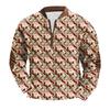 Men's Fashion Christmas Printed Corduroy Zipper Shirt