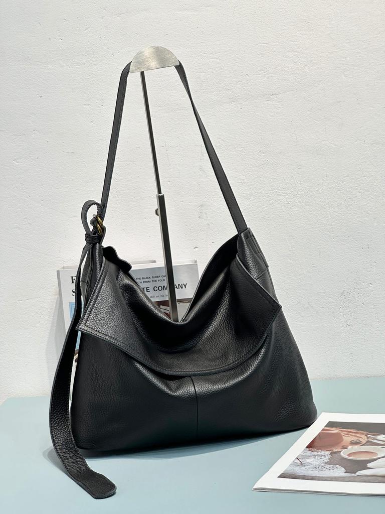 Top-grain Cowhide Soft Single-shoulder Bag 2026, Laid-back Style Genuine Leather Bag, Cross-body Texture