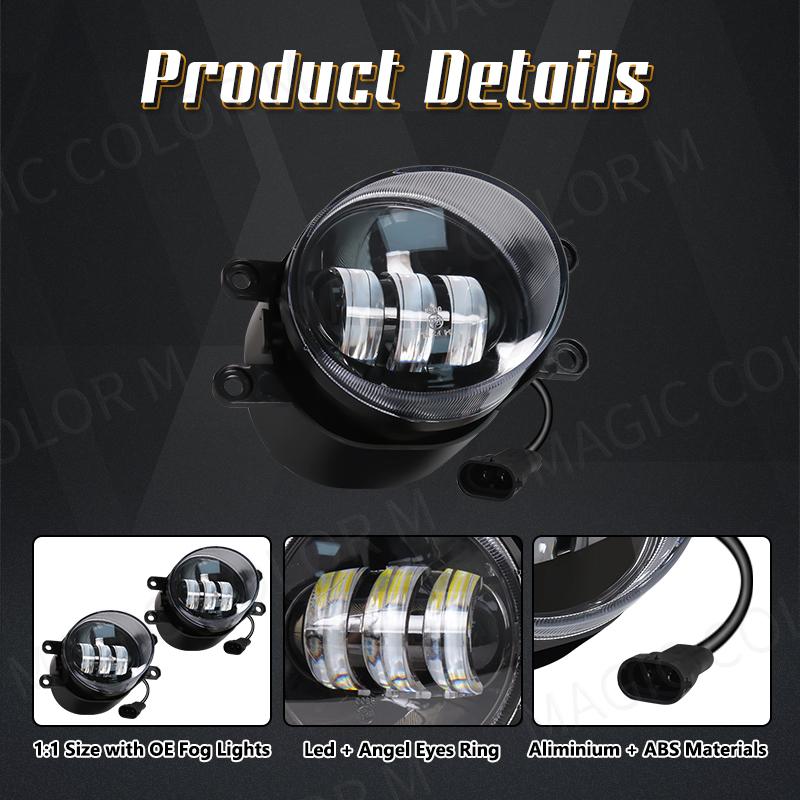 LED Nebelscheinwerfer für Toyota Corolla Camry Yaris RAV4 Prius CHR Hilux Lexus DRL Tagfahrlicht 3,5 Zoll Weiß Gelb