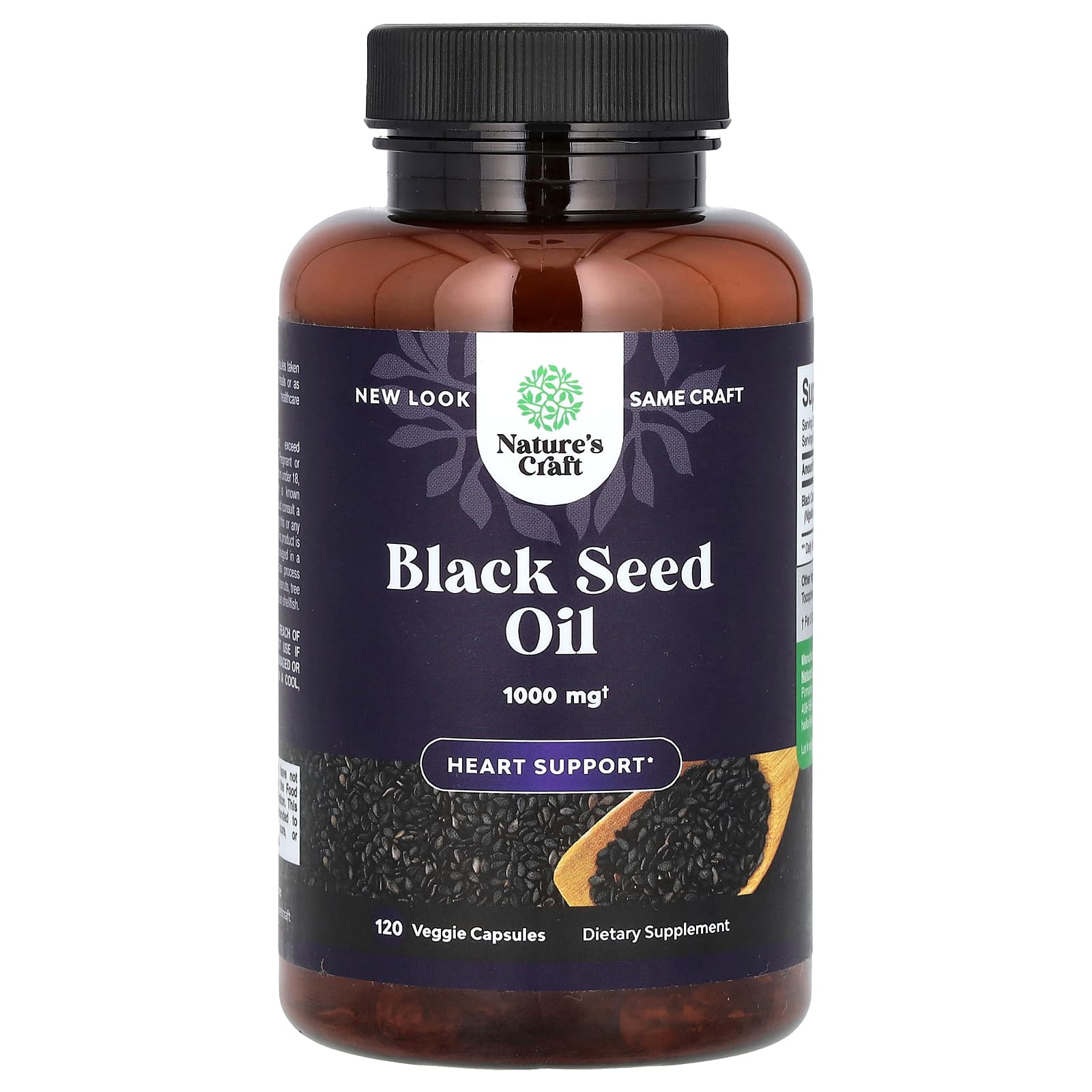 

Nature S Craft, Black Seed Oil, Veggie Capsules, 120 (500Mg per Capsule)