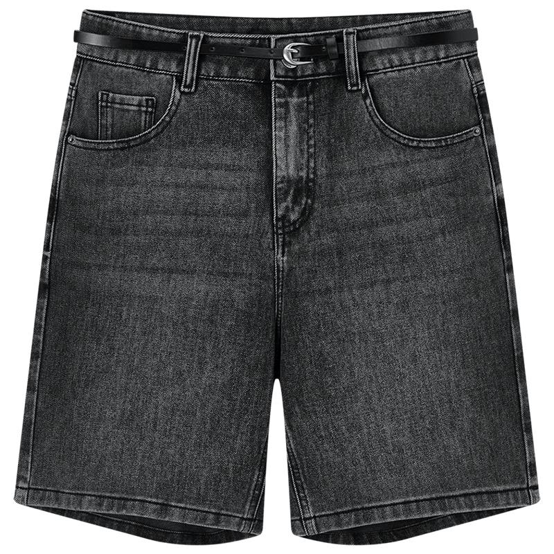 Aiju Rabbit Women s High-Waist A-Line Denim Shorts L
