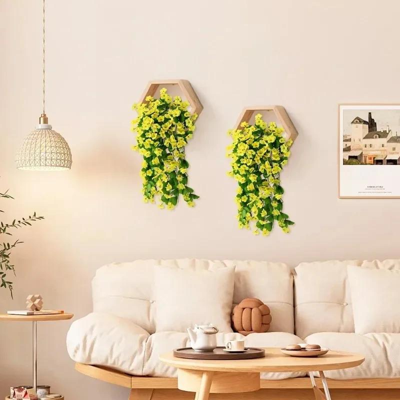 Artificial Faux Plants Flowers Fake Silk Fuchsia UV Resistant Realistic Morning Glory for Hanging Planter Porch Patio Decoration