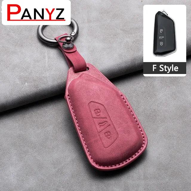 

For Volkswagen VW Magotan Passat B8 TIGUAN MK2 Golf 8 2020 For Skoda Octavia A8 A7 2021 SEAT Leon MK4 Suede Leather Car Key Case