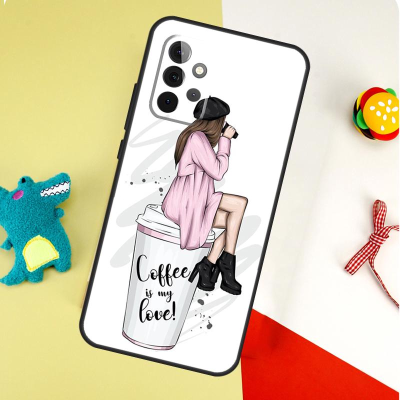 OK But First Coffee For Samsung Galaxy A54 A34 A14 A55 A35 A15 A53 A33 A13 A05 A06 A16 A22 A32 A52 Phone Case