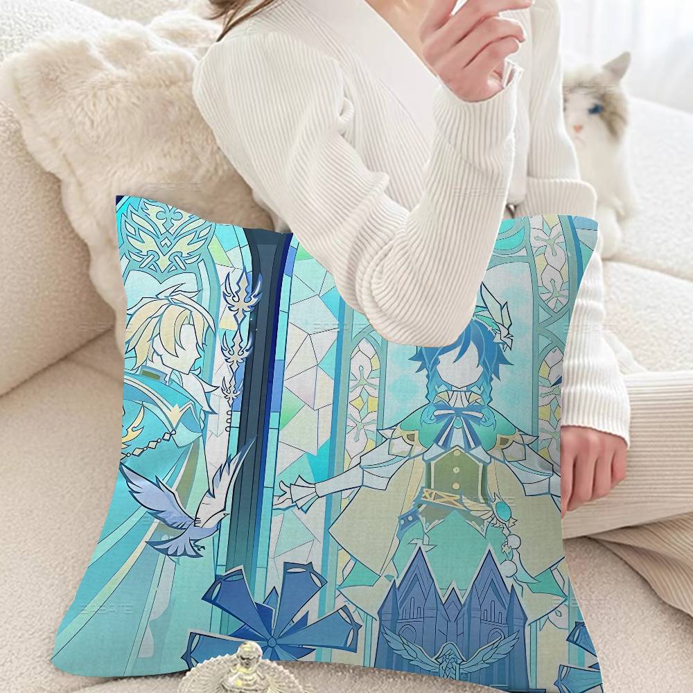 Genshin Impact Game Pillow Cover Sofa Cushion Cover Home Room Decoration Children Gift
