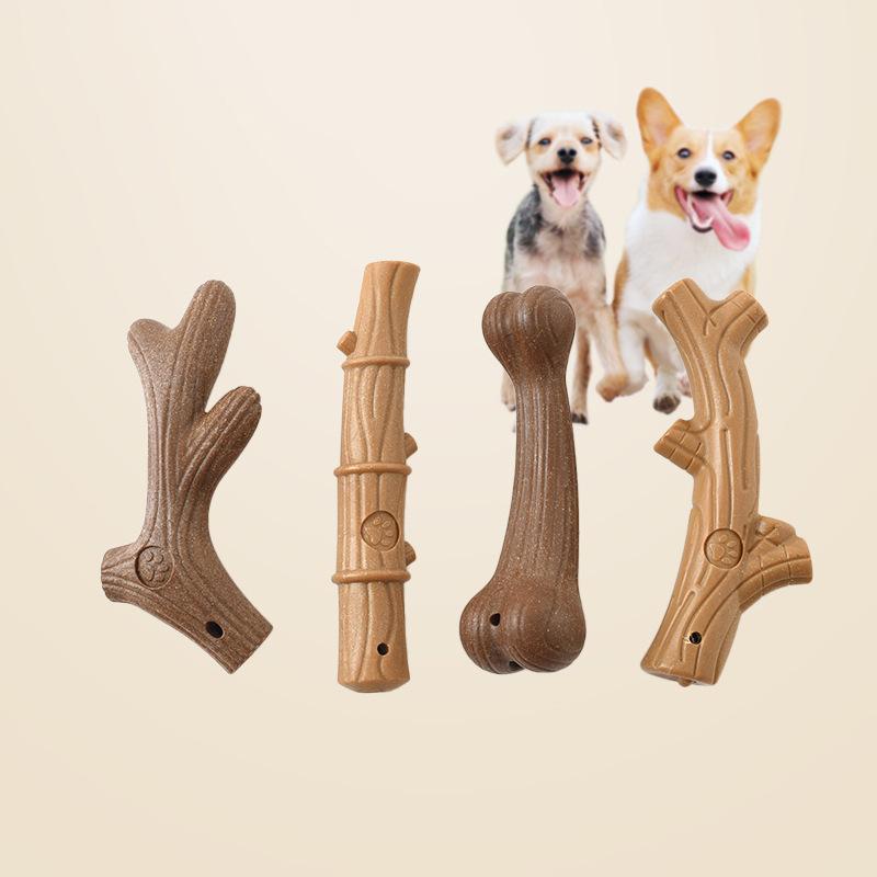 Pet Dog Chew Toys Teeth Clean Stick Interesting Pine Wood Cute Bone Shape Durable Bite Puppy Interactive Toy Pet Supplies