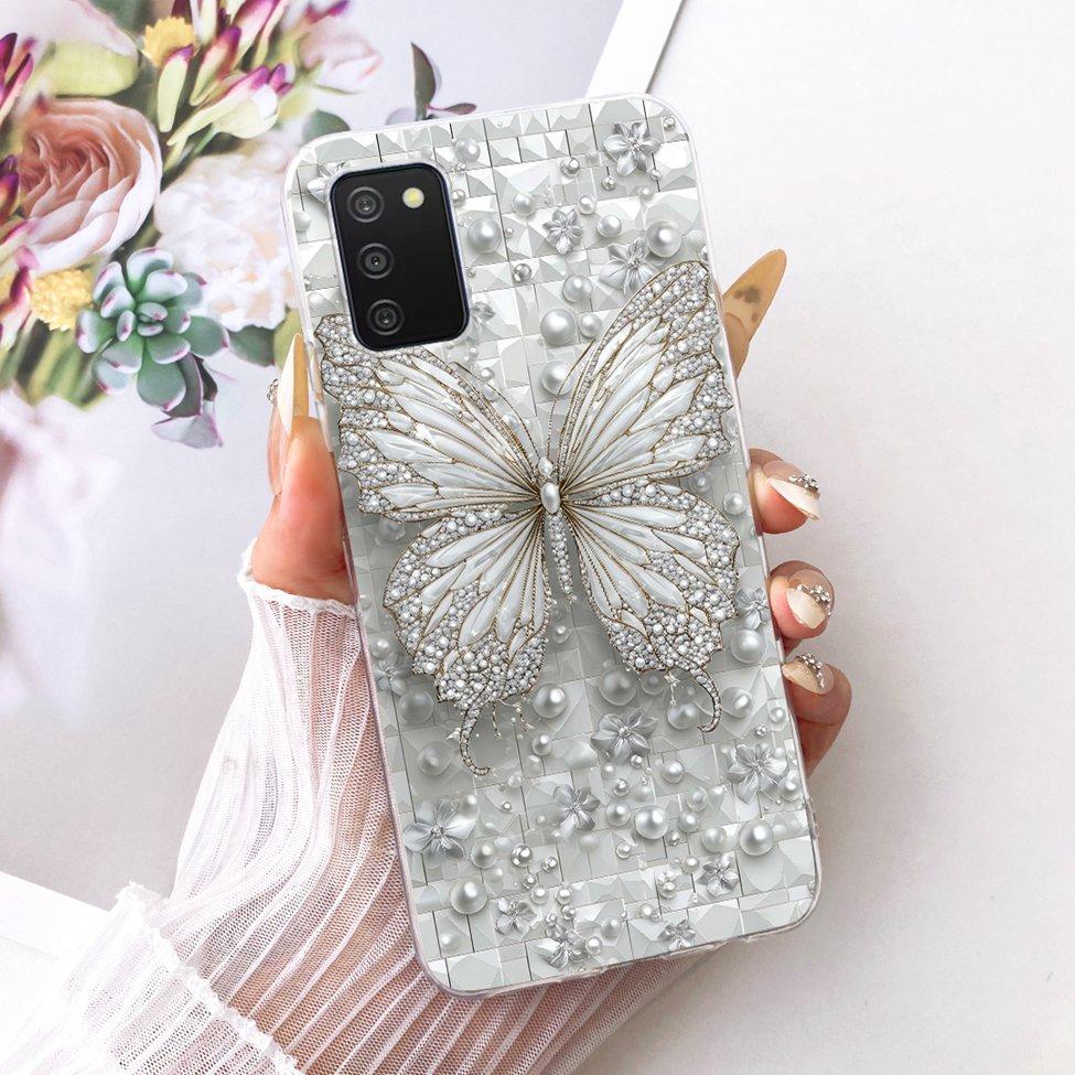 Clear Cover For Samsung A03s Case Cute Fashion Butterfly Funny Painted Casing For Samsung Galaxy A03s SM-A037F SM-A037M SM-A037G