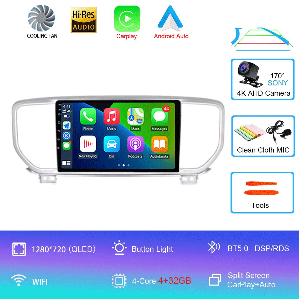 

Автомобильное радио Android 14 Carplay для Kia Sportage 4 QL 2018 - 2022 Навигация GPS Мультимедийный проигрыватель стерео Wi-Fi+4G Auto BT 360Camera