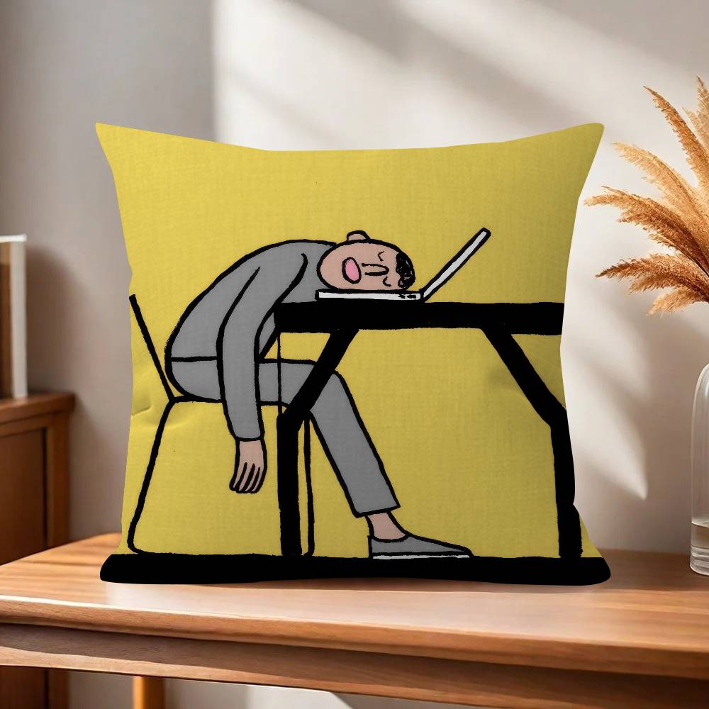 Aesthetic Art JJean JJullien Cushion Cover X Polyester Sofa Cushions Decorative Throw Pillows Home Decoration Pillowcover