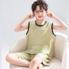 Boys Sleeveless Modal Pajama Set Lightweight Cartoon Print Home Wear Teens