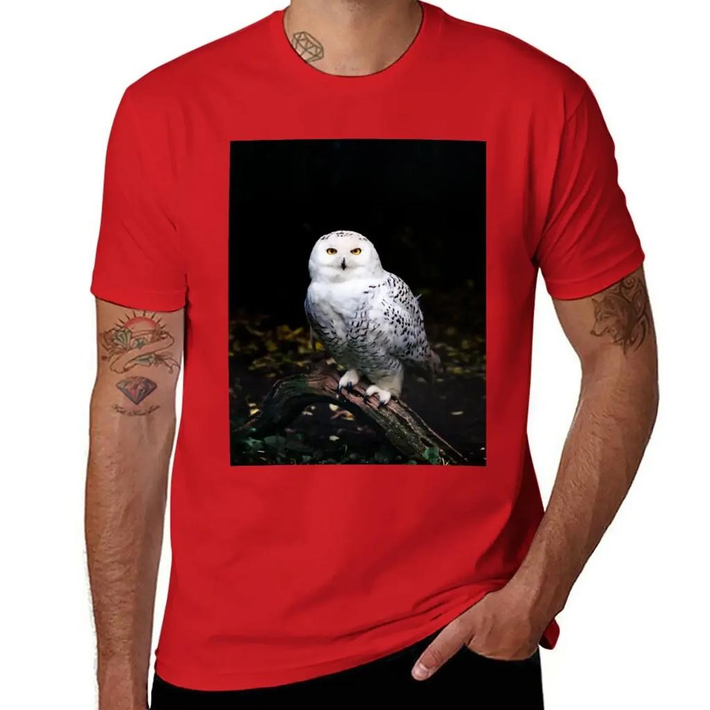 Majestic Winter Snowy Owl T-Shirt Boys Whites Boys Animal Print Customs Design Your Own Mens Funny T Shirts