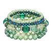 Glass Bead Layered Bracelet Faceted Multi-Strand Bracelet Retro Stackable Bracelet  Vacation