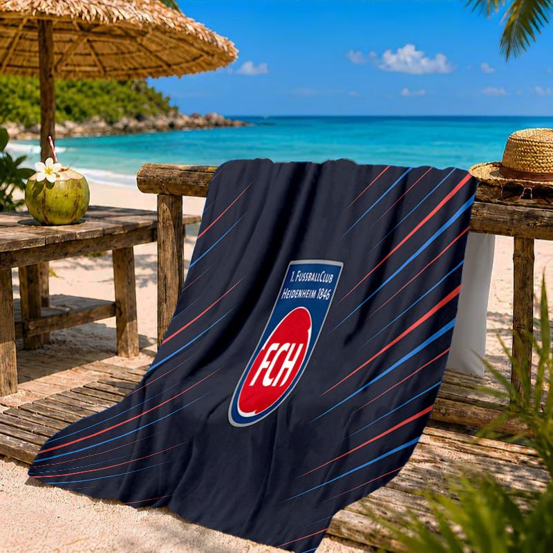 Heidenheim Crest Beach Towel Microfiber Beach Towel, Lightweight and Quick-Dry, for Summer Travel, Swimming Pool Fan Birthday Gift