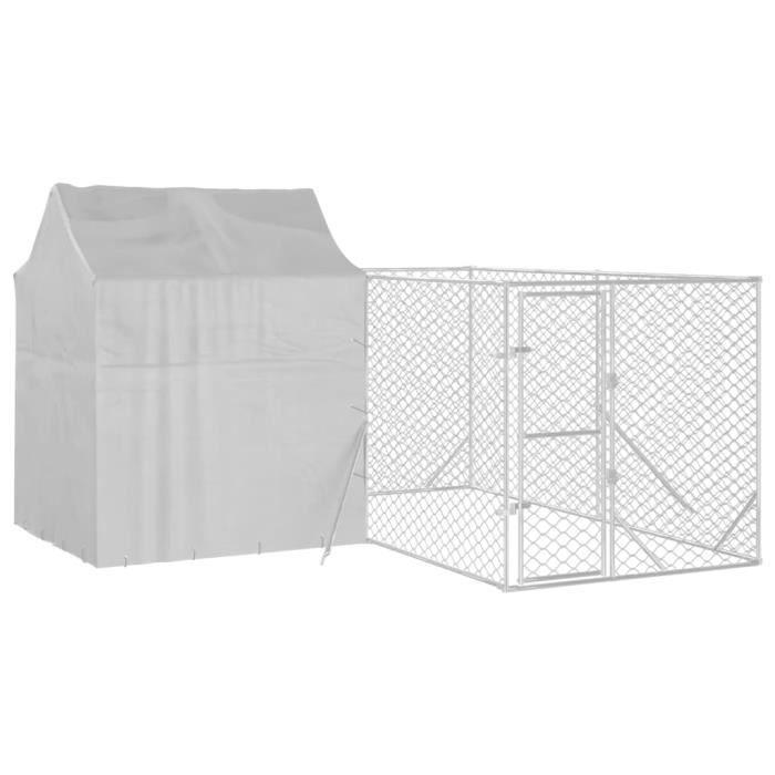 VidaXL Outdoor Dog Kennel with Silver Roof 4x4x2.5 M 3190478