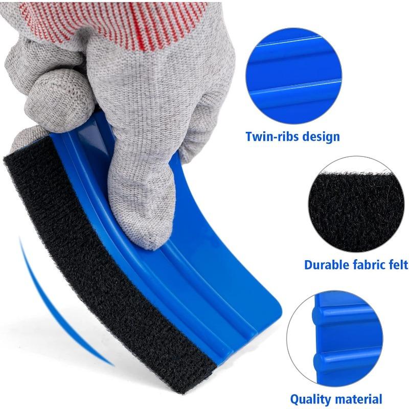 20/100 pezzi Spatola - Spatola Flessibile in Plastica con Feltro in Tessuto per Installazione Decalcomanie Grafiche in Vinile Strumento Raschietto per Car Wrapping