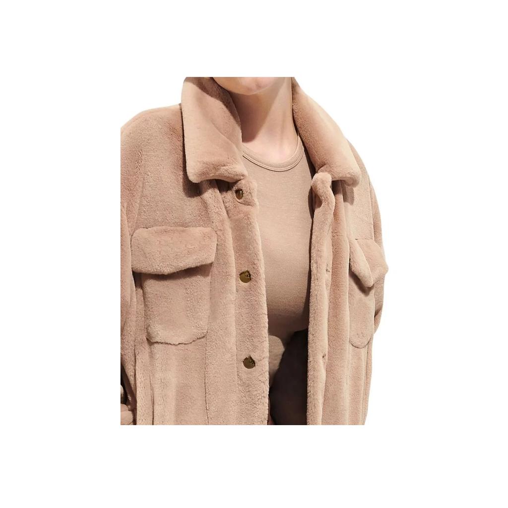 UGG Solid Color Fitted Lapel Single-Breasted Long Sleeve Jacket Women Jackets Brown 1147290-TNGY