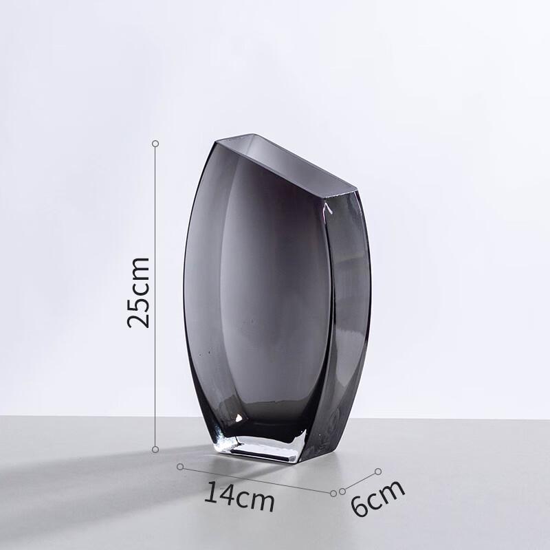 Modern Grey Glass Flower Vase