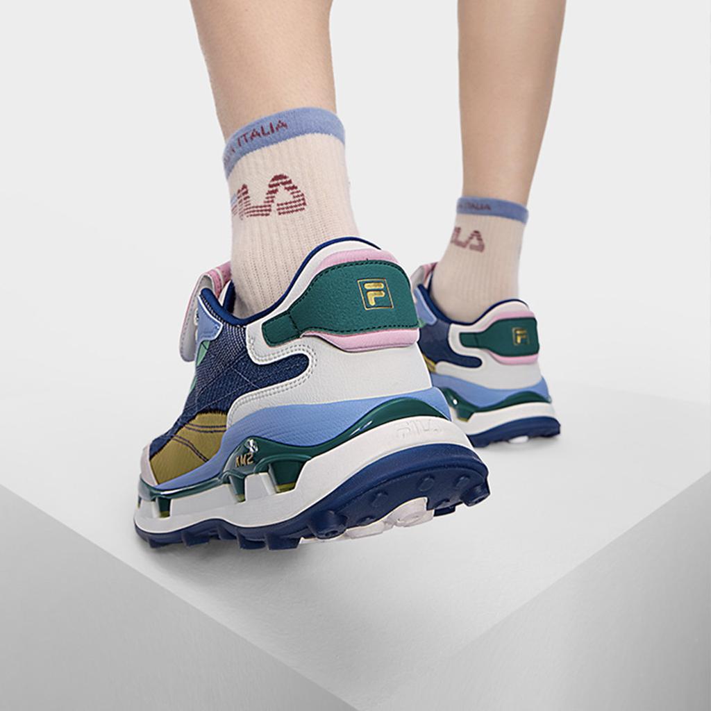 Fila KM2 PO Paris Colorway Retro Nostalgic Pioneer Trendy Lifestyle Durable Low-Top Casual Shoes Men Casual Shoes Blue White Gray F12M433109FBW