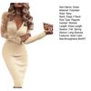 Women Club Dress Solid Color See-through Lace Patchwork Deep V Neck Low