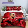 Football Ronaldo Pattern Bedding Home Decoration Birthday Gift (1 * duvet cover + 2 * pillowcase, without core)