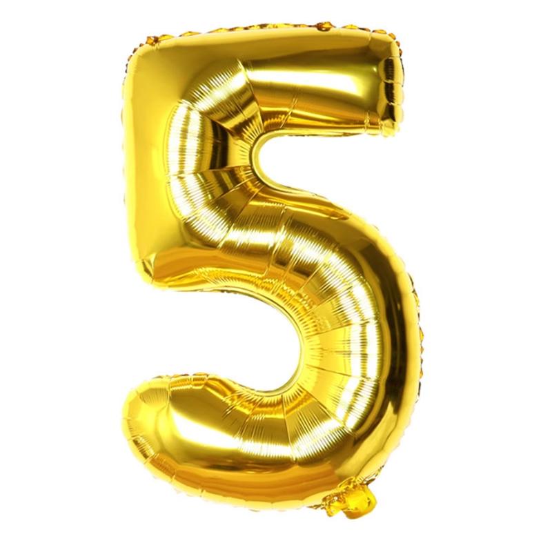 32-Inch Aluminum Foil Number Balloons Gold Silver Birthday Baby One Year Old Decorative Photography Balloons Celebration Supp...