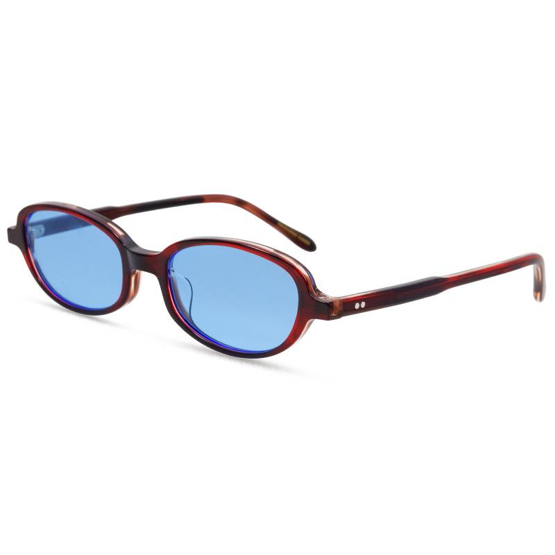 High quality Polygon Oval Acetate Sunglasses Women Retro Literary Fashion Designer Eyeglasses UV400 Outdoor Men SUN GLASSES