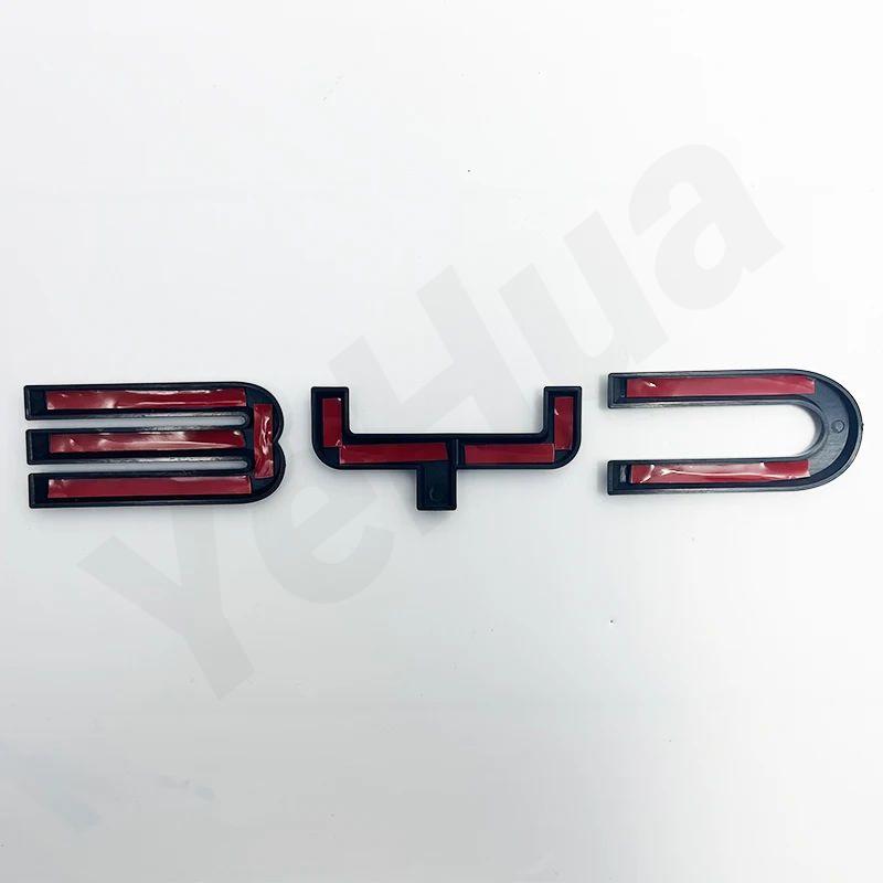 For BYD ATTO3 YUAN PLUS 21-22 3D ABS Sticker Car Front Emblem Badge Decals  Black Badge Logo Emblem Cover Car-Styling