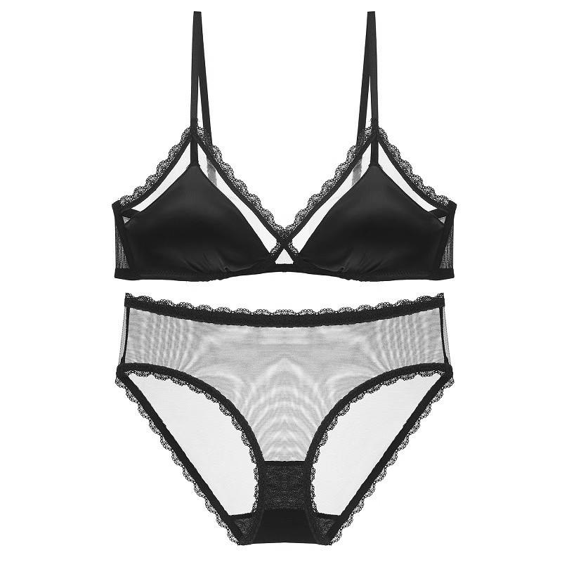 French Lace Triangle Bra: Sexy, Breathable, Wire-Free, Non-Padded, Cross-Border Style