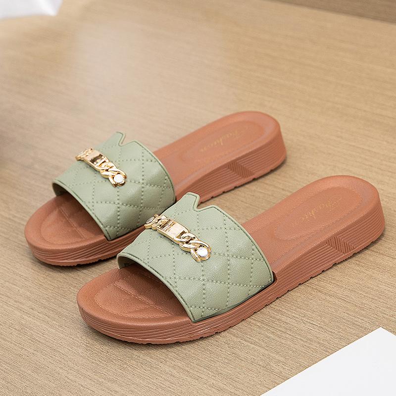 Fashion Women Sandals Summer One Word Slippers Non-Slip Womens Flat Slippers Size Is Too Small It Is Recommended To Buy One Size Larger