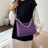 Macar Color Woven Strap Lightweight Shoulder Bag Korean Style Fashiable and Versatile Crossbody Bags for Women Commuting Bag
