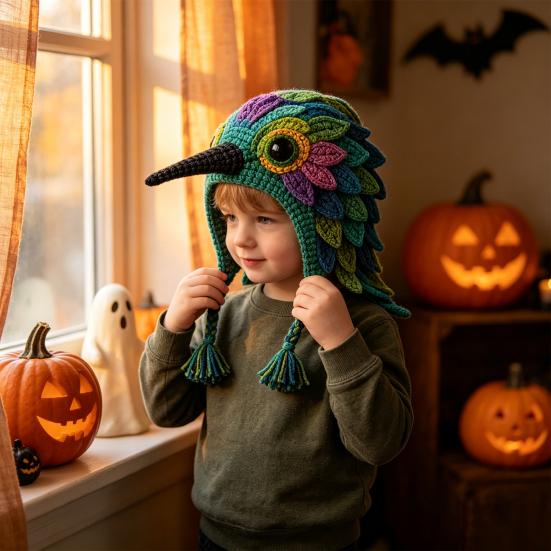 Beginner Friendly Crochet Tools Animal Hood Hat Kit, DIY Earflap Project for Weekend Cute Craft Kit Beginners, Handmade Winter Headwear Learn