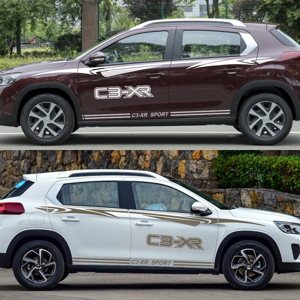 For Citroen C3 XR Car Waist Line Stickers Motor Sport Styling Decor Decals Automobile Door Side Vinyl DIY Tuning