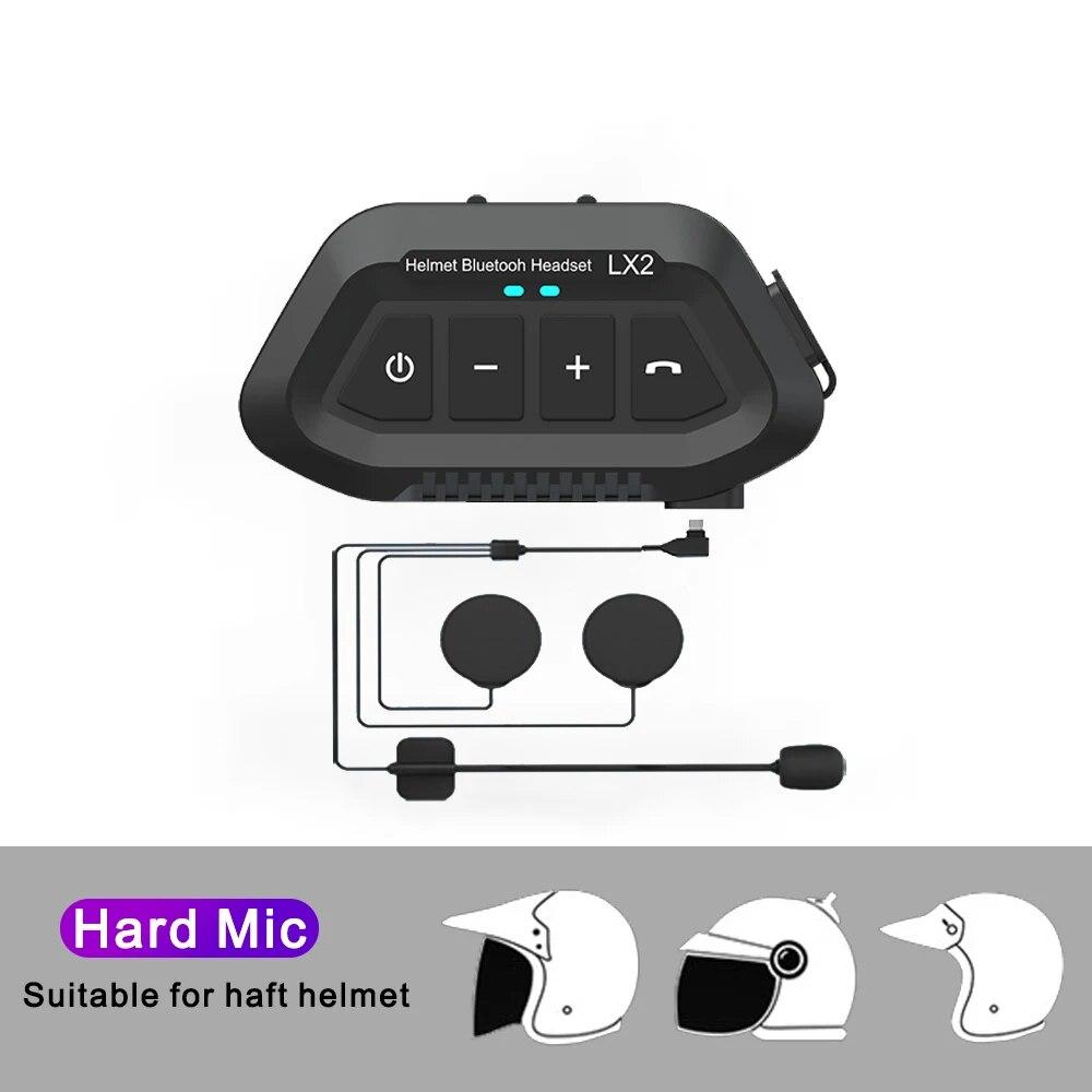 1200mAh Motorcycle Helmet Wireless Headset BT 5.0 Bluetooth Helmet Headset Voice Assistant Moto Earphone Motorbike Headphone