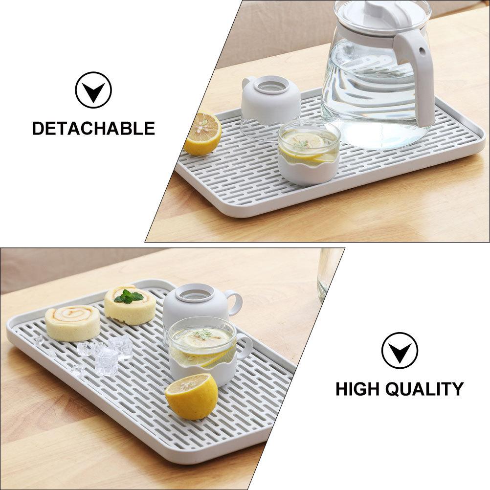 1pc Draining Tray Layer Rectangular Pp Kitchen Drip Rack For Cup Tea Tableware Drying Storage Drain Draining Table Tray Pad