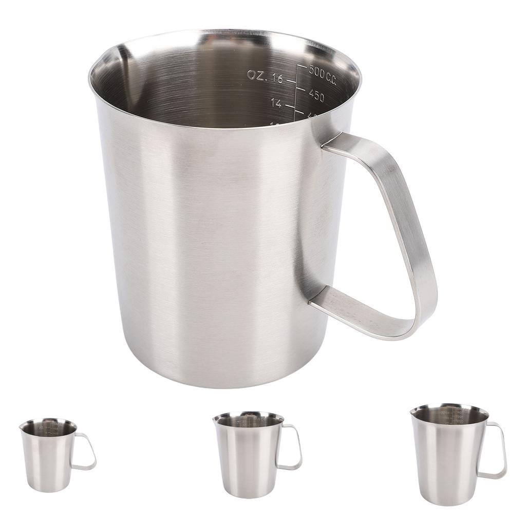 304 Edelstahl Milchaufschäumkännchen Kaffee Milchaufschäumkännchen Latte Kännchen Messkännchen Messbecher mit Markierungen Ausguss