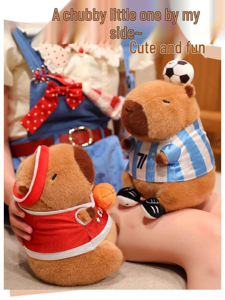 Sporty Capybara Plush Toy - Football & Basketball Variants