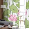 Seamless Pattern Background With Lotus Flower Chiffon Sheer Curtains for Living Room Bedroom Decor Window Voiles Tulle Curtain