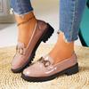Fashion Women Loafers British Style Small Leather Shoes Fashion Thick Heel Casual Shoes New Slip on Single Shoes for Women Zapatos Mujer