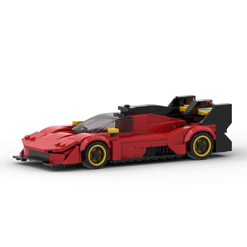 MOC Building Blocks 136251 Ferrari 499p Red Sports Car 8 Grid Car Car Assembly Toy Gift
