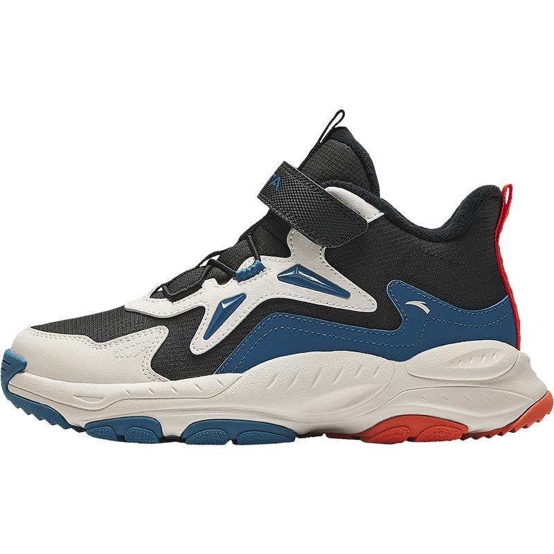 

Anta Детская модная флисовая подкладка, нескользящая, прочная, теплая, полувысокая, повседневная обувь, детская повседневная обувь, черно-синяя A12446932-7 38