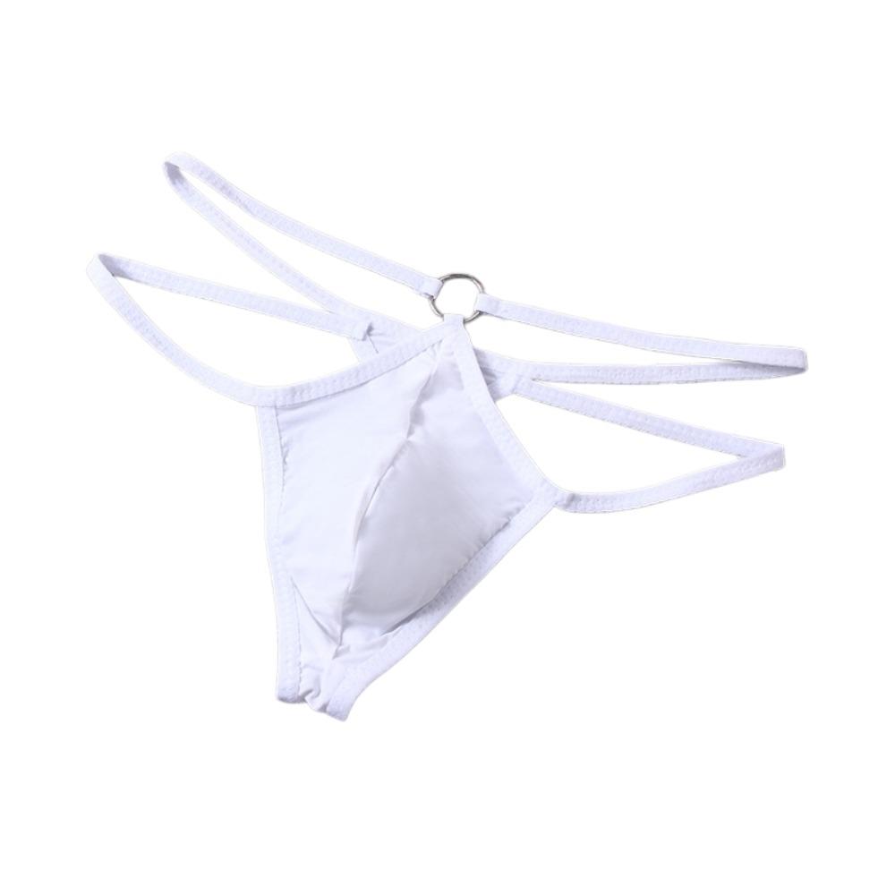 Mesh Men Underwear Hollow Out T-back Briefs Simple Men's Thin Thong Exotic