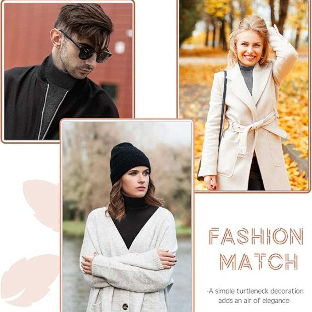 3 Pcs Fake Turtleneck Dickey Detachable Collars Set Half Top Mock Blouse Collar for Women Men Casual