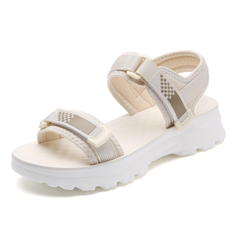 Women s 2025 Thick Sole Height-Boosting Flip-Flop Sandals - Sporty, High-End, Velcro Beach Sandals 39