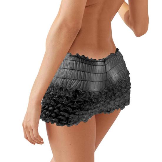 Men Sexy High Waist Underwear Mesh Lace Shorts Panties with Bowknot Decor Solid