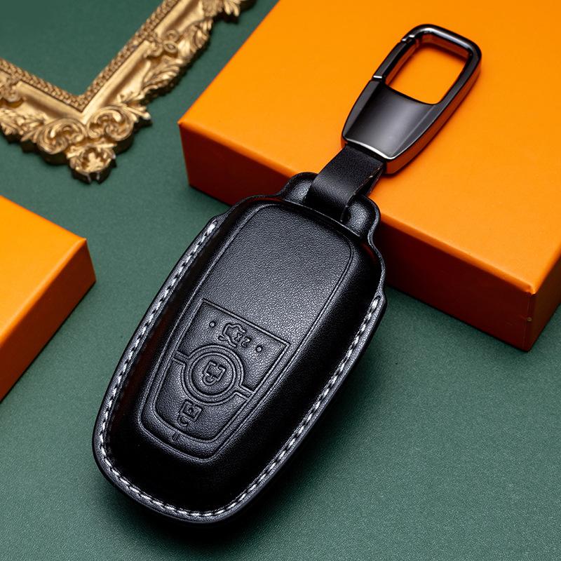 Suitable for Ford Mondeo Key Cover Sharp Edge Explorer Car Fox Leather Shell Buckle High-end Men