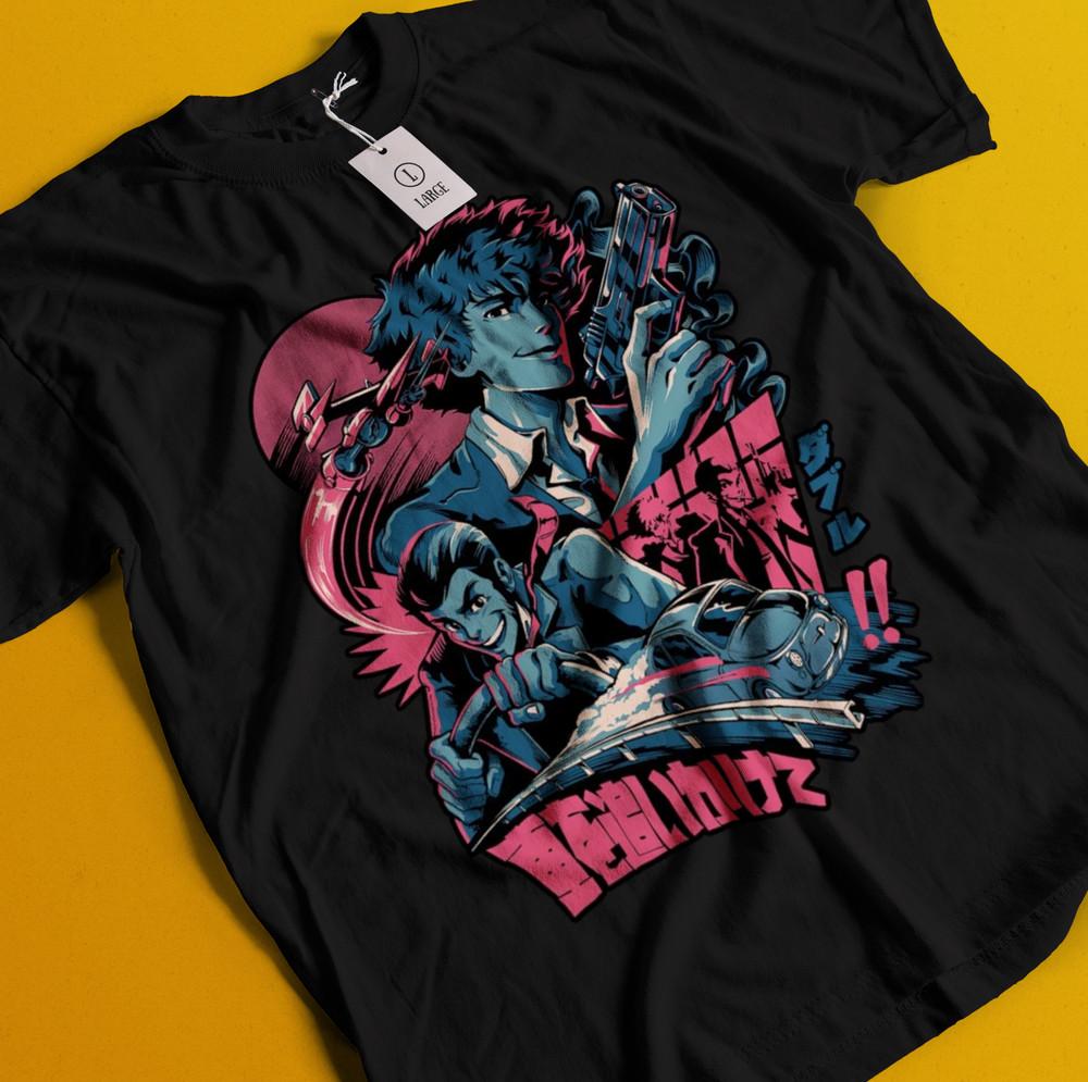 

Cowboy Bebop Shirt Spike Spiegel Tshirt Faye Valentine T-Shirt Edward Tee Judy 3XL