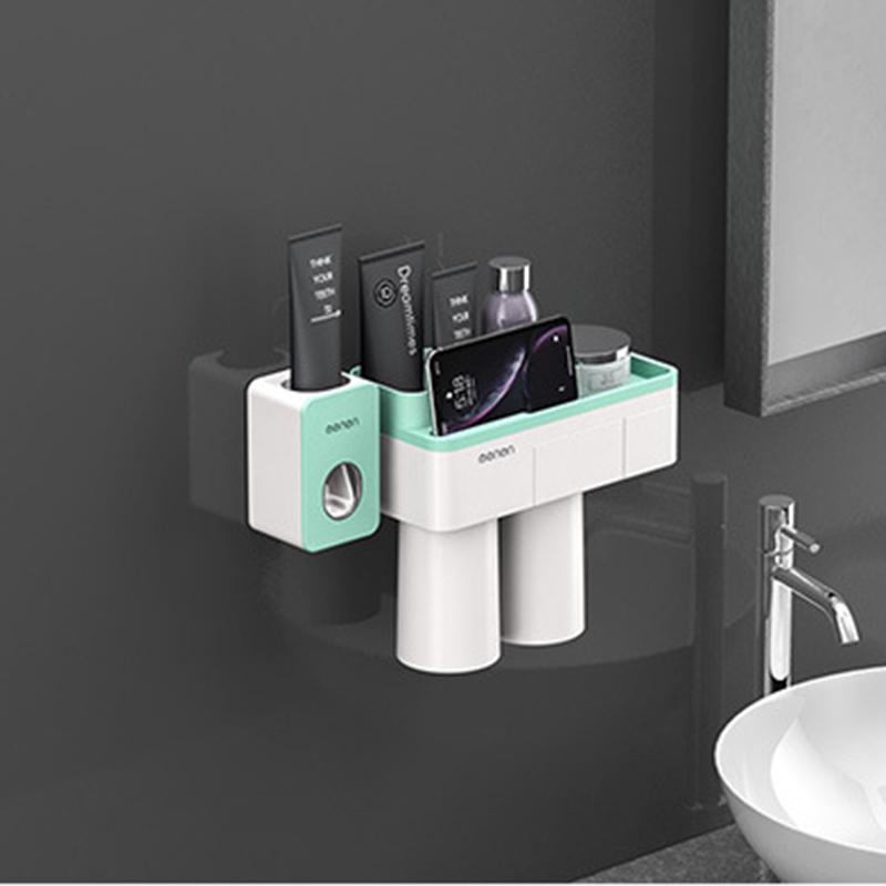 MAITA Magnetic Adsorption Inverted Wall Mount Firmly Bathroom Storage Rack Toothpaste Squeezer Family Set