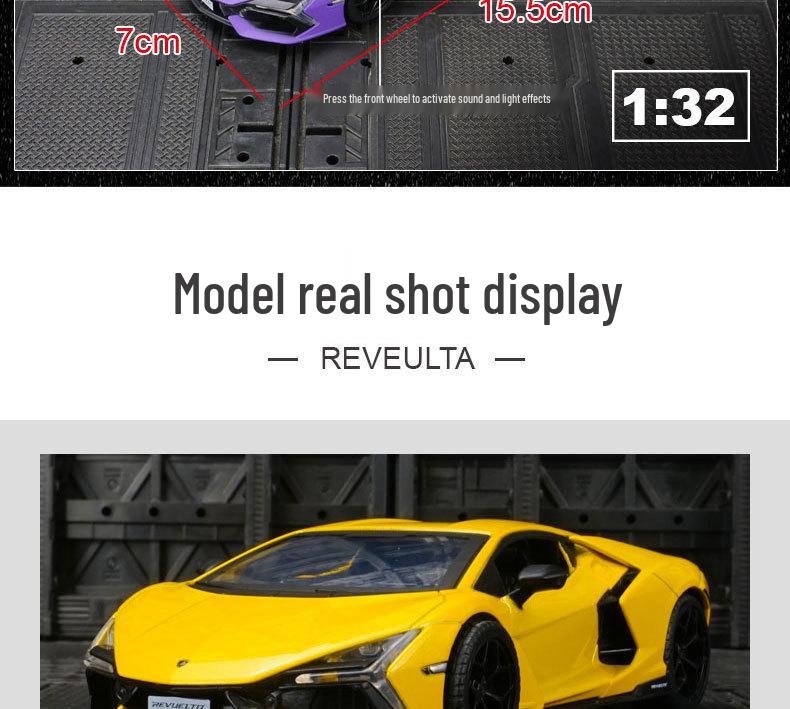 Caipo 88737 Lamborghini Aventador Alloy Model Car with 3 Opening Doors - Pull Back Toy for Kids