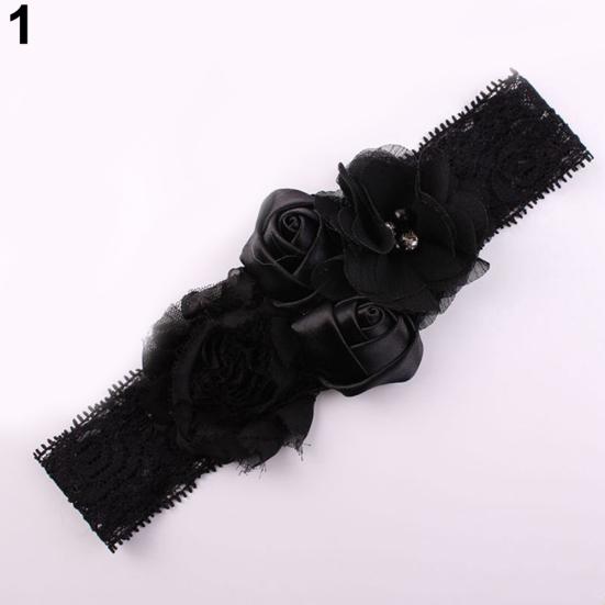 Krásná krajka s květem růže do vlasů Čelenka do vlasů pro novorozence